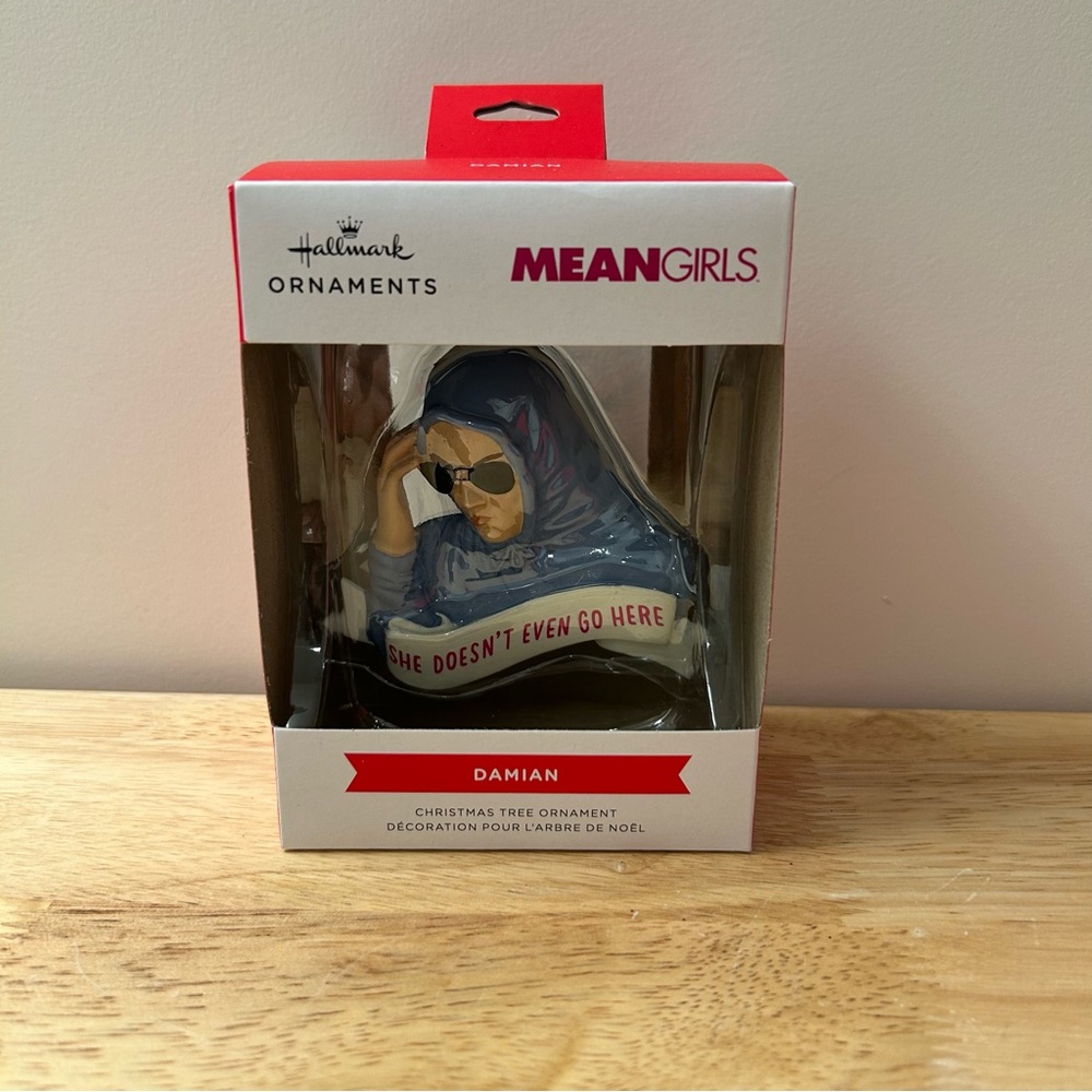 Hallmark Mean Girls Damian Blue Ornament "She Doesn't Even Go Here" 2025
